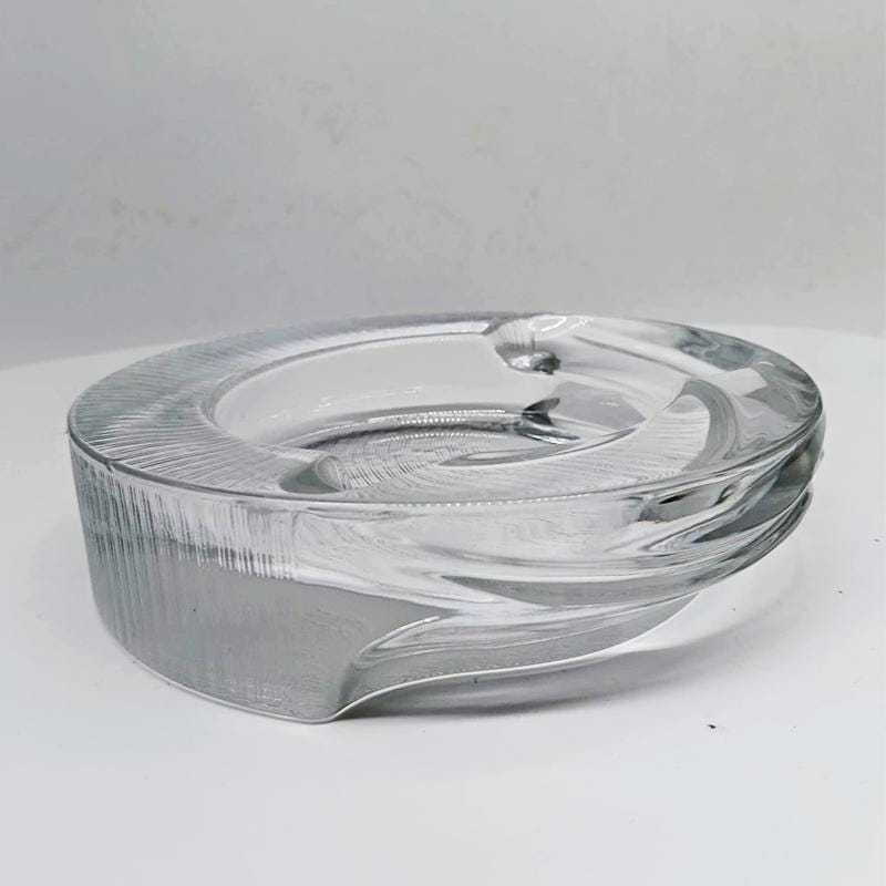 1970s Ashtray by Fabio Frontini for Arnolfo di Cambio in Lead Crystal, Azteca Collection.