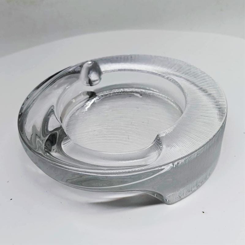 1970s Ashtray by Fabio Frontini for Arnolfo di Cambio in Lead Crystal, Azteca Collection.