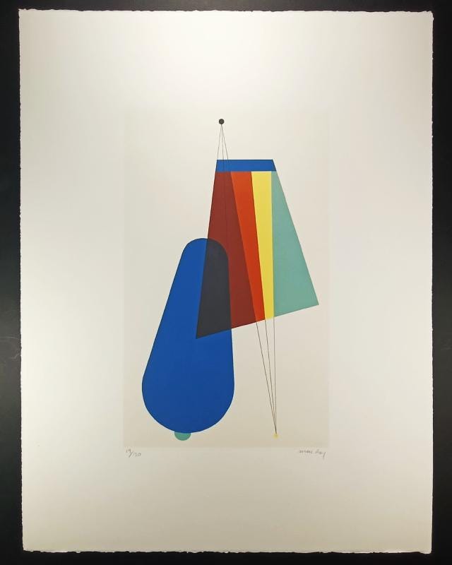 1970s Man Ray Limited Edition Lithograph. Author's signature and Numbered in Pencil.