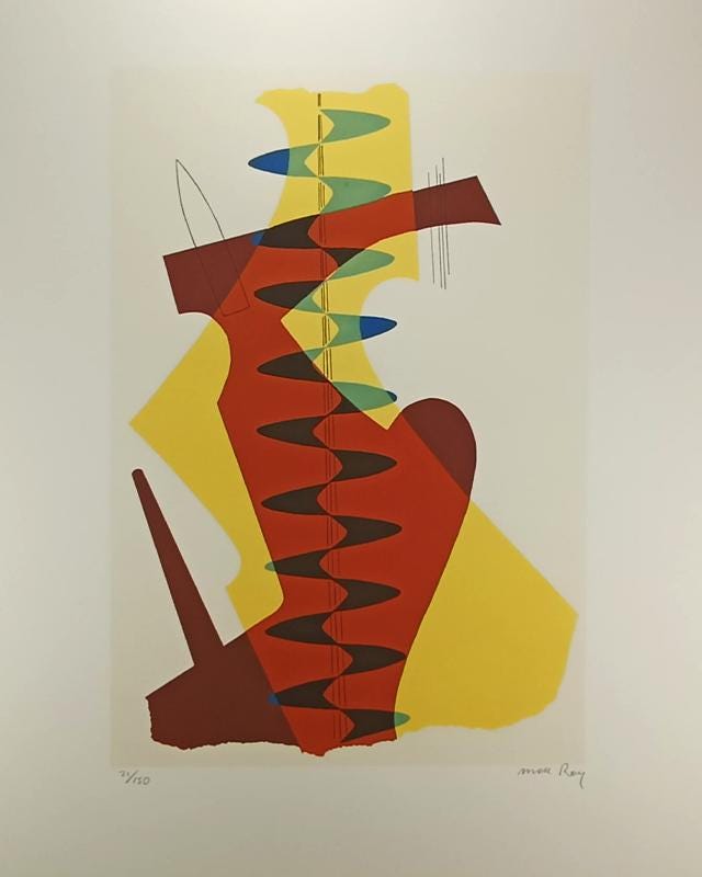 1970s Man Ray Limited Edition Lithograph. Author's signature and Numbered in Pencil.
