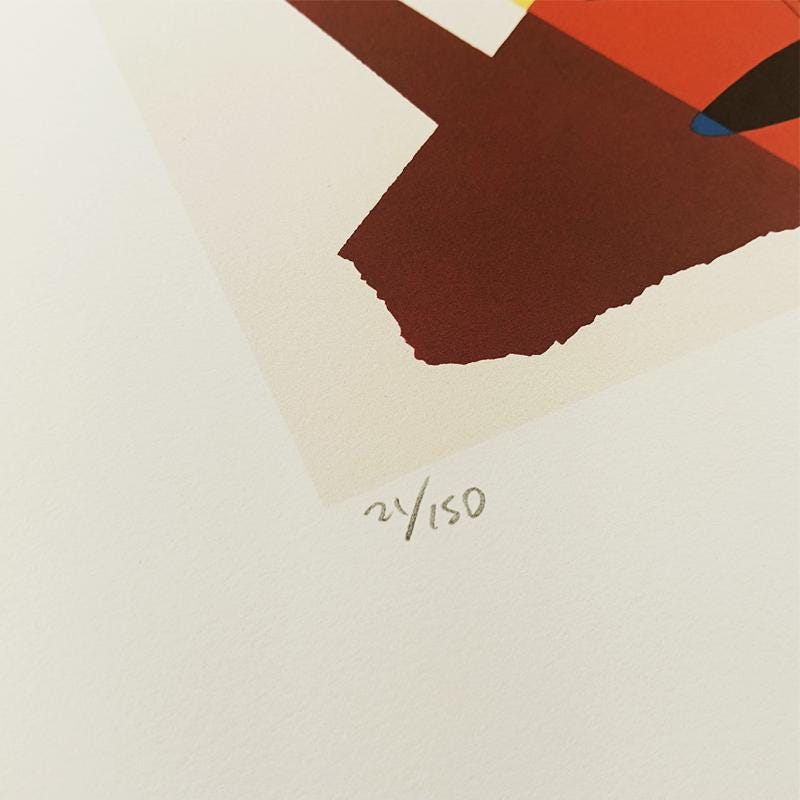 1970s Man Ray Limited Edition Lithograph. Author's signature and Numbered in Pencil.