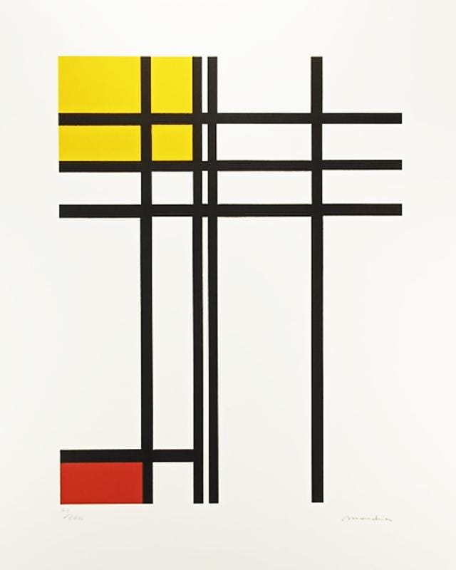 1970s Piet Mondrian Limited Edition Lithograph Numbered in Pencil.
