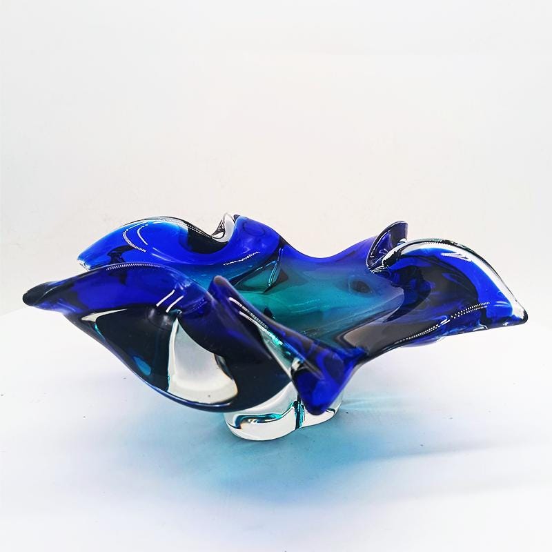 1960s Big Ashtray or Catch-all in Murano Glass. Made in Italy.