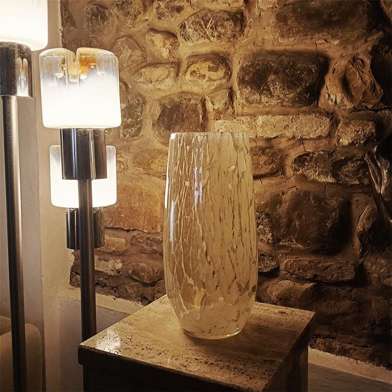 1970s Handcrafted Vase in Murano Glass - Made in Italy.
