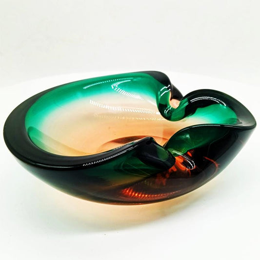 1960s Big Ashtray or Catch-all in Murano Glass by Flavio Poli for Seguso. Made in Italy.