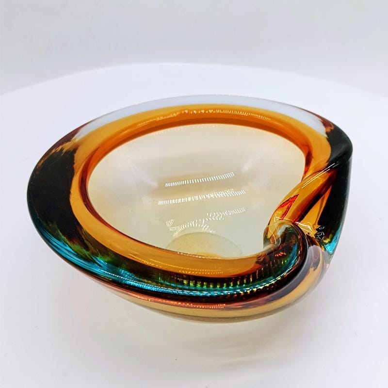 1960s Ashtray or Catch-all in Murano Glass by Flavio Poli for Seguso. Made in Italy.
