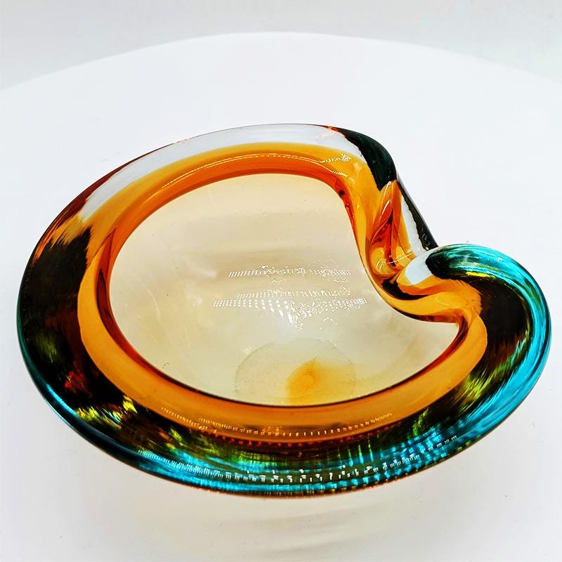 1960s Ashtray or Catch-all in Murano Glass by Flavio Poli for Seguso. Made in Italy.