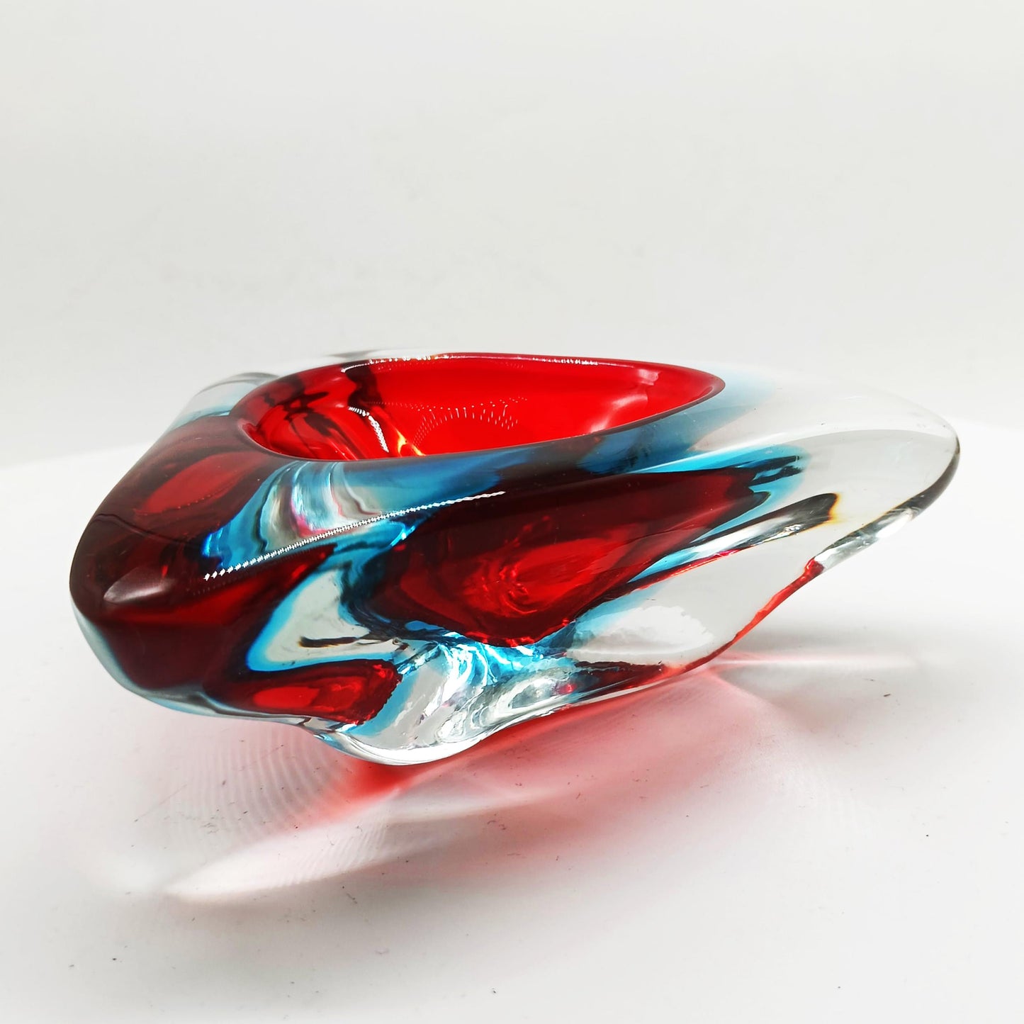 1960s Stunnning  Triangular Ashtray or Catch-all in Murano Glass. Made in Italy.