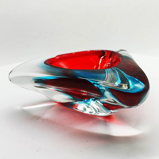 1960s Stunnning  Triangular Ashtray or Catch-all in Murano Glass. Made in Italy.