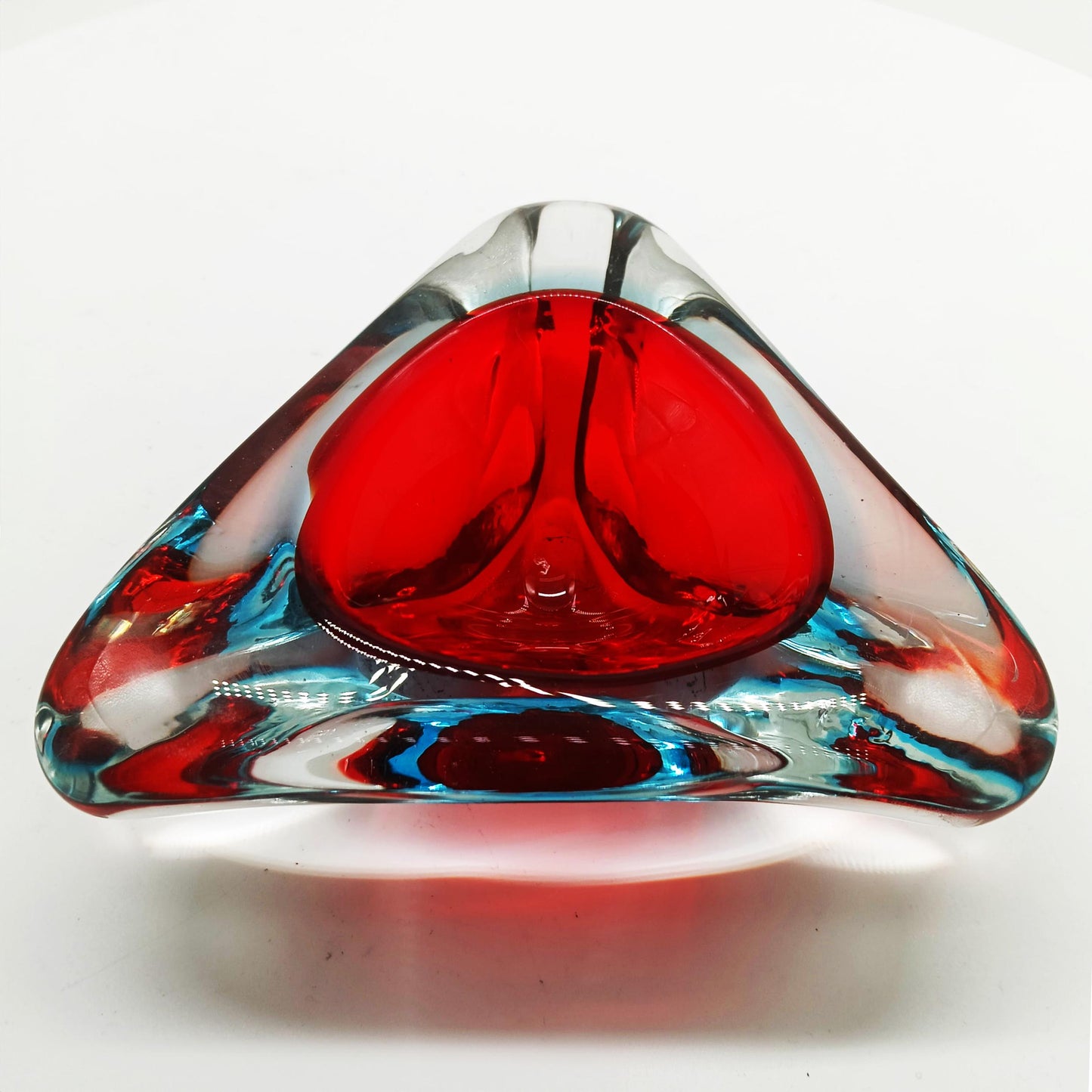 1960s Stunnning  Triangular Ashtray or Catch-all in Murano Glass. Made in Italy.