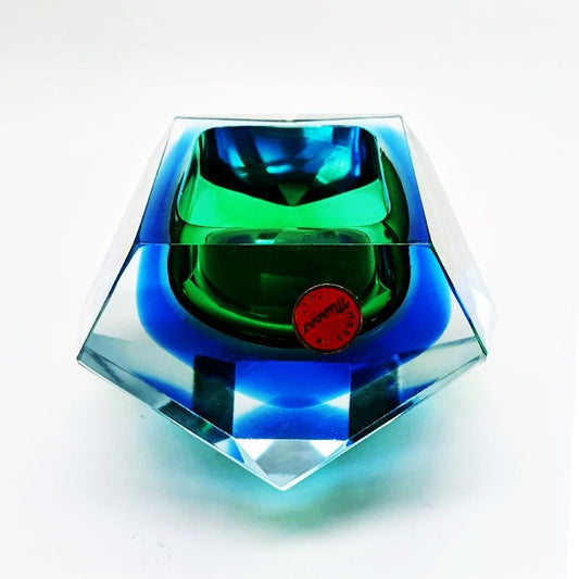1960s Stunning Ashtray or Catch-all in Murano Glass by Flavio Poli for Seguso. Made in Italy - 14 cm.