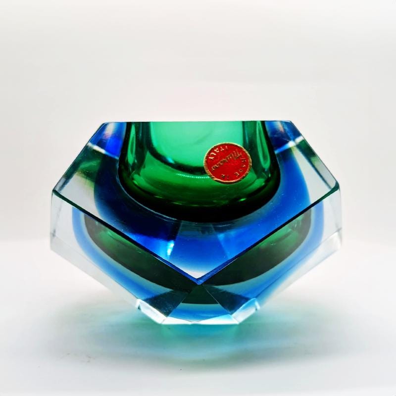 1960s Stunning Ashtray or Catch-all in Murano Glass by Flavio Poli for Seguso. Made in Italy - 14 cm.