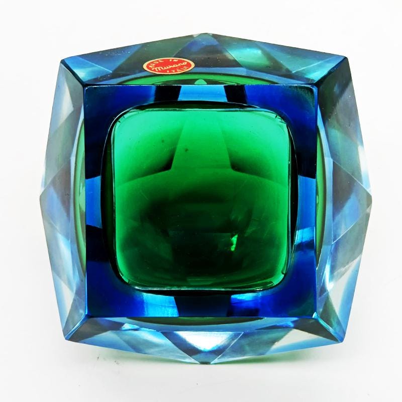 1960s Stunning Ashtray or Catch-all in Murano Glass by Flavio Poli for Seguso. Made in Italy - 14 cm.