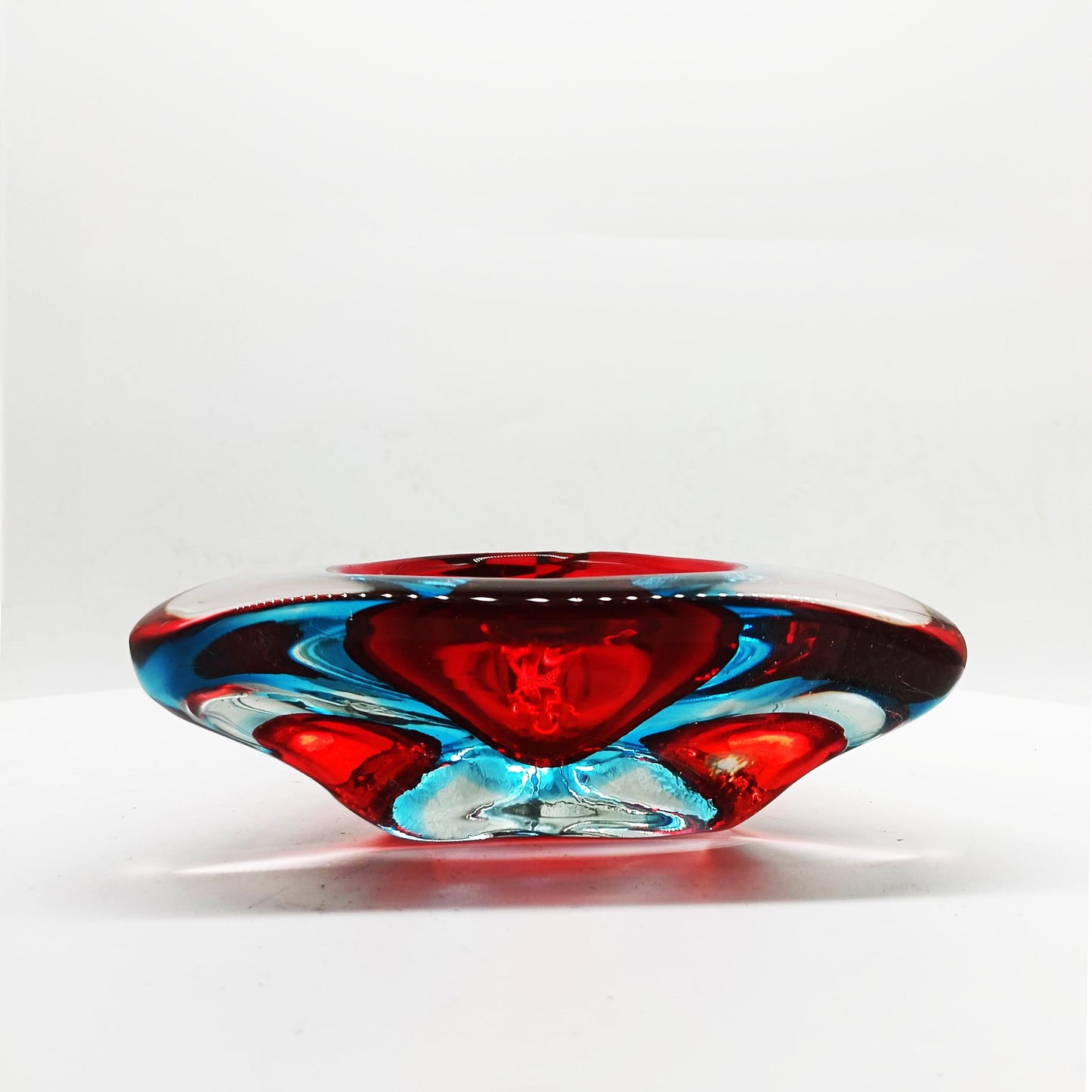 1960s Stunnning  Triangular Ashtray or Catch-all in Murano Glass. Made in Italy.