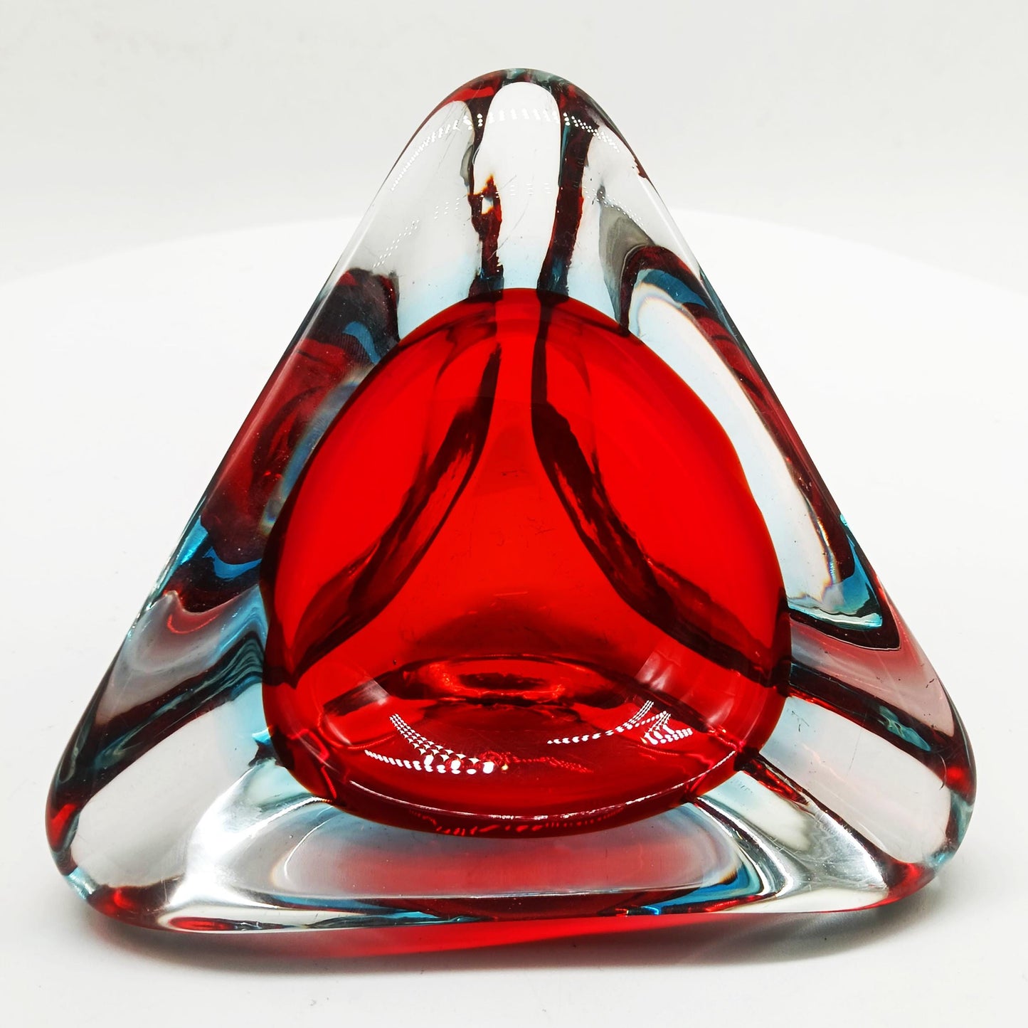 1960s Stunnning  Triangular Ashtray or Catch-all in Murano Glass. Made in Italy.