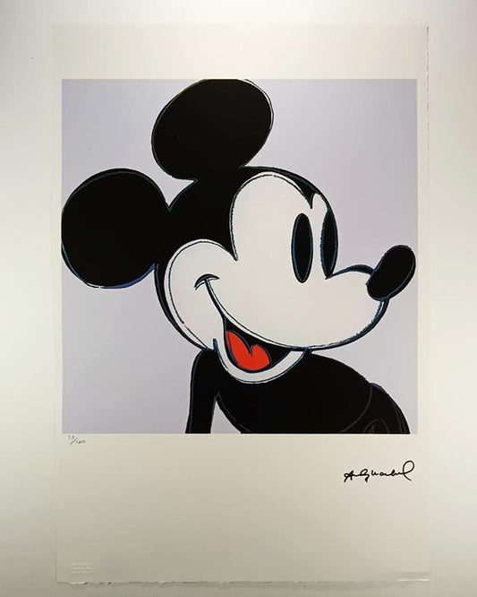 1980s Andy Warhol "Mickey Mouse" Limited Series Lithograph - Leo Castelli - New York - Numbered in Pencil.