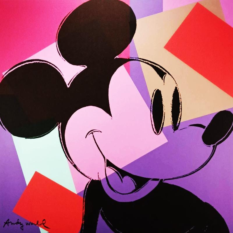 1980s Andy Warhol "Mickey Mouse" Limited Edition Lithograph by CMOA.
