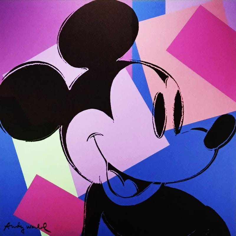 1980s Andy Warhol "Mickey Mouse" Limited Edition Lithograph by CMOA.