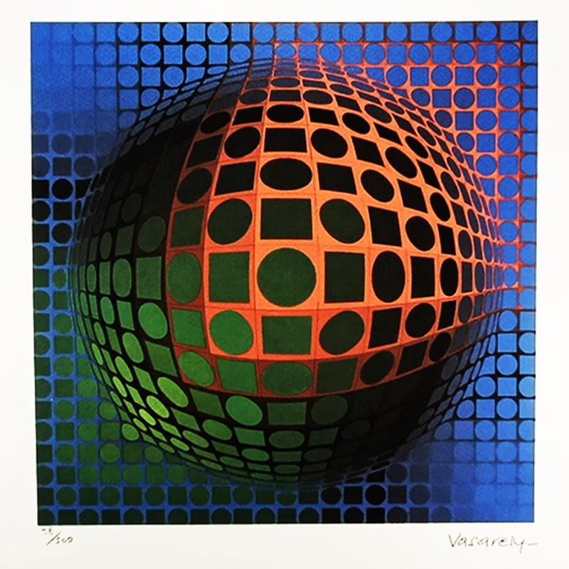 1970s Victor Vasarely Limited numbered Edition Lithograph.
