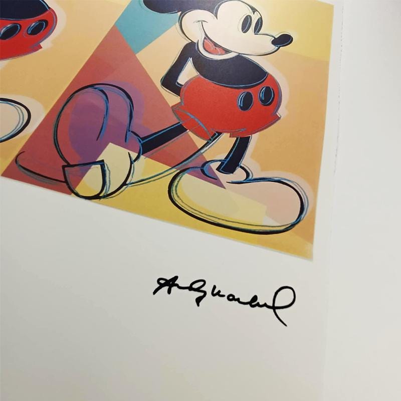 1980s Andy Warhol "Mickey Mouse" Limited Series Lithograph - Leo Castelli - New York - Numbered in Pencil.