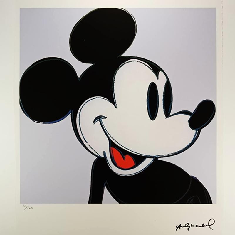 1980s Andy Warhol "Mickey Mouse" Limited Series Lithograph - Leo Castelli - New York - Numbered in Pencil.