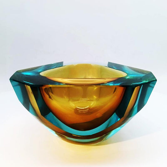 1960s Big Multifaceted Geode - Ashtray in Murano Glass by Flavio Poli for Seguso. Made in Italy