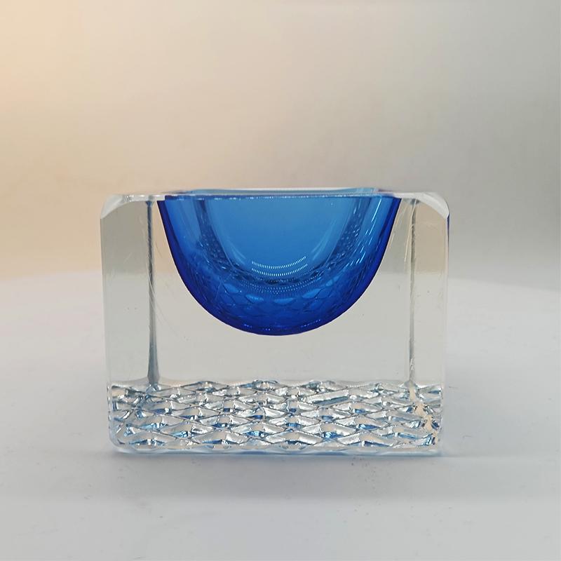 1960s Square Ashtray or Catch-all in Murano Glass by Mandruzzato. Made in Italy