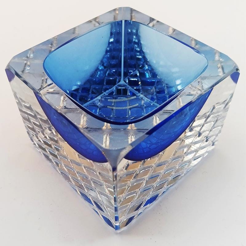 1960s Square Ashtray or Catch-all in Murano Glass by Mandruzzato. Made in Italy