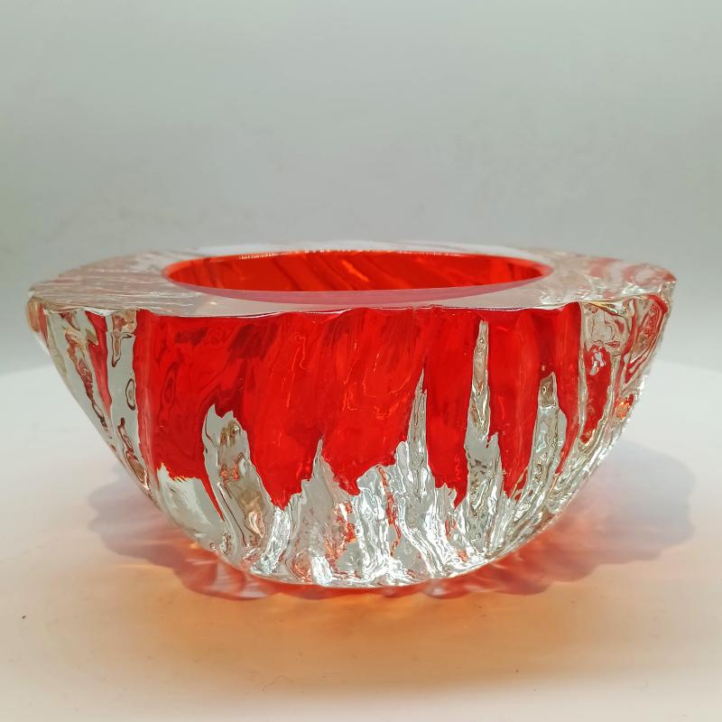 1960s Big Geode - Ashtray or Catch-all in Murano Glass Hand-made by Flavio Poli for Seguso. Made in Italy