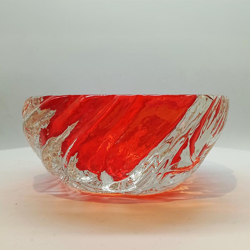 1960s Big Geode - Ashtray or Catch-all in Murano Glass Hand-made by Flavio Poli for Seguso. Made in Italy