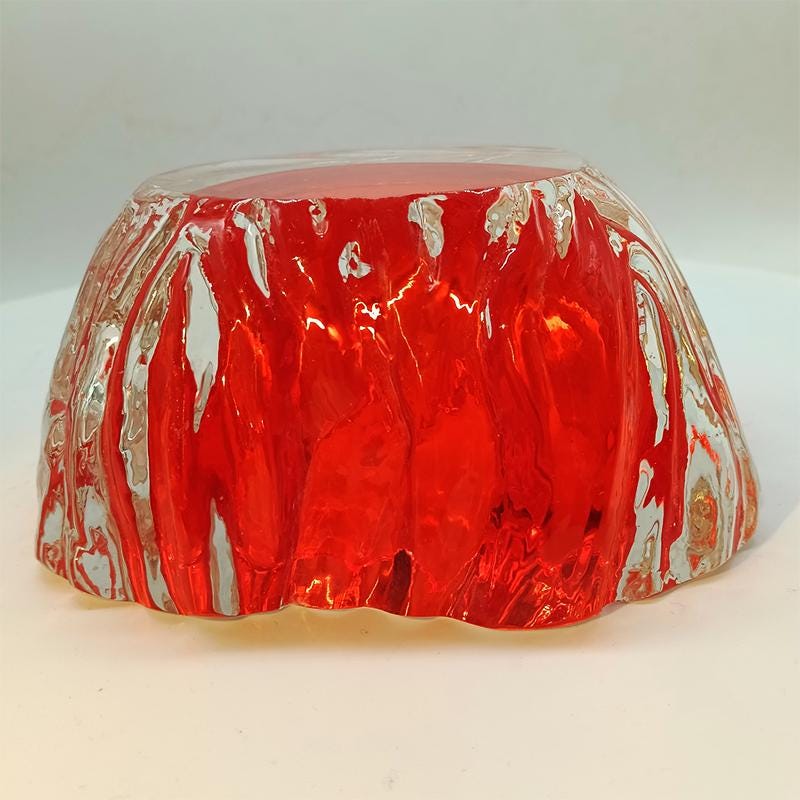 1960s Big Geode - Ashtray or Catch-all in Murano Glass Hand-made by Flavio Poli for Seguso. Made in Italy