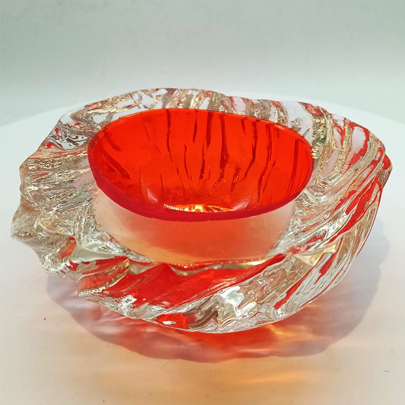 1960s Big Geode - Ashtray or Catch-all in Murano Glass Hand-made by Flavio Poli for Seguso. Made in Italy