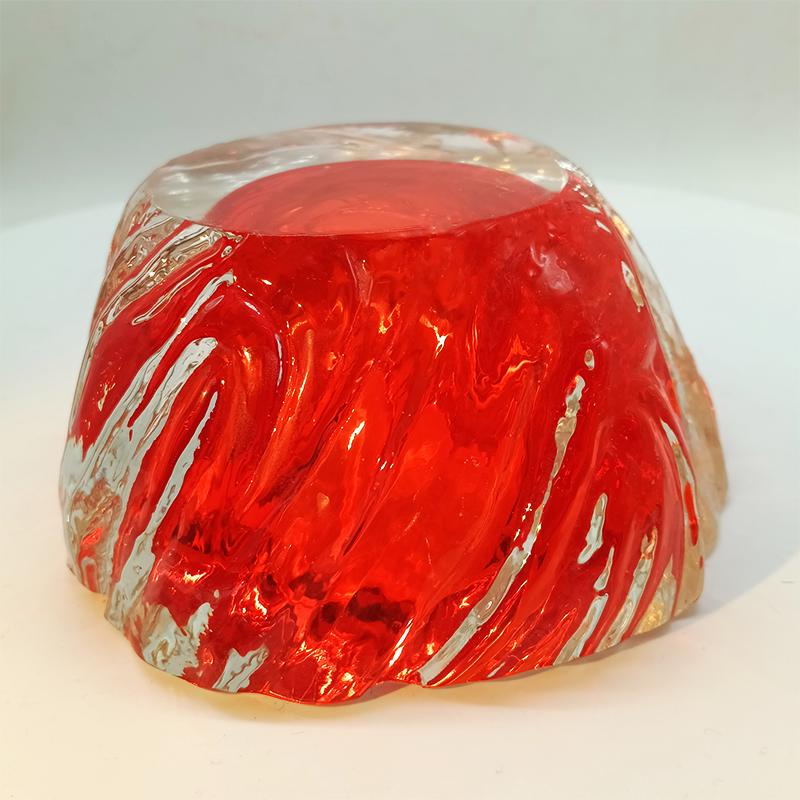 1960s Big Geode - Ashtray or Catch-all in Murano Glass Hand-made by Flavio Poli for Seguso. Made in Italy