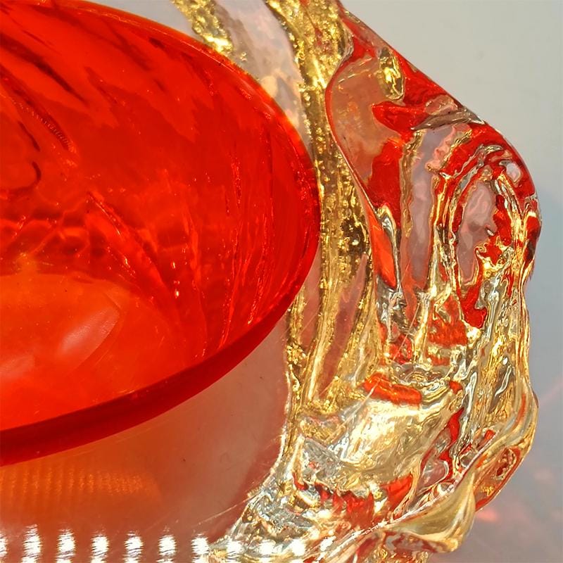 1960s Big Geode - Ashtray or Catch-all in Murano Glass Hand-made by Flavio Poli for Seguso. Made in Italy