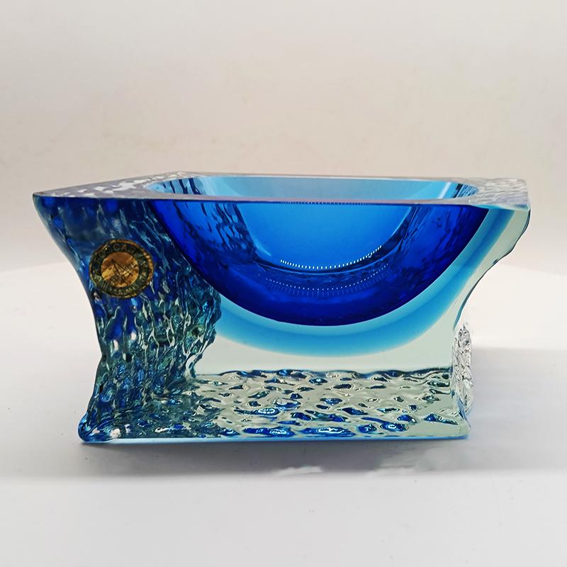 1960s Ashtray or Catch-all in Hand-worked Murano Glass by Flavio Poli for Seguso. Made in Italy