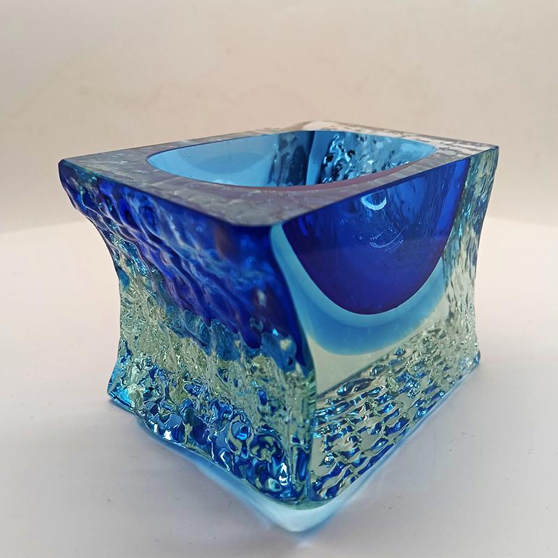 1960s Ashtray or Catch-all in Hand-worked Murano Glass by Flavio Poli for Seguso. Made in Italy