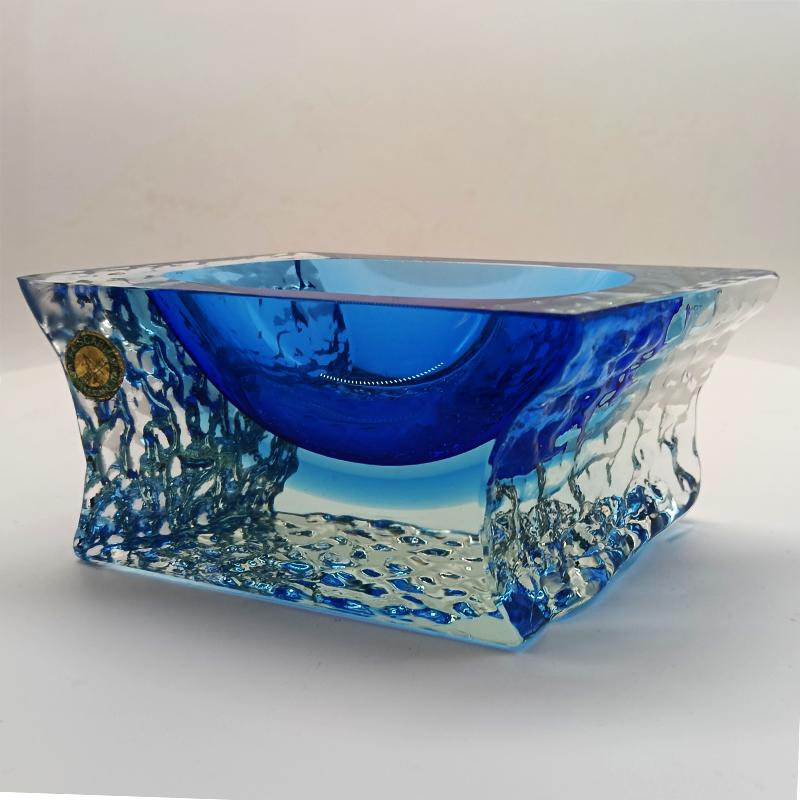 1960s Ashtray or Catch-all in Hand-worked Murano Glass by Flavio Poli for Seguso. Made in Italy