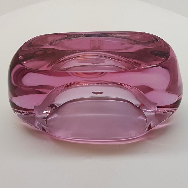 1950s Big Rare Total Purple Ashtray or Catch-all in Murano Glass. 18 cm - 7.08 inches