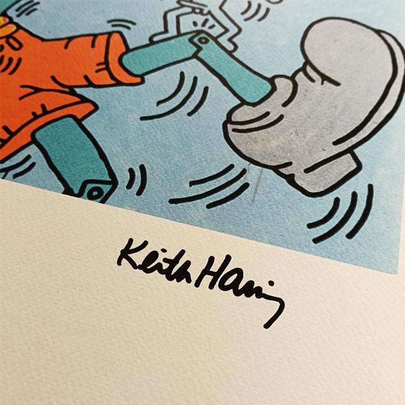 1990s Keith Haring Limited Edition Lithograph Numbered in Pencil.