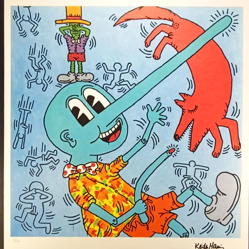 1990s Keith Haring Limited Edition Lithograph Numbered in Pencil.