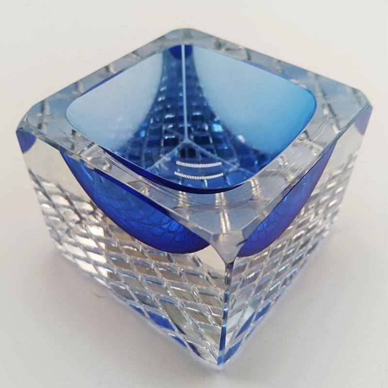1960s Square Ashtray or Catch-all in Murano Glass by Mandruzzato. Made in Italy