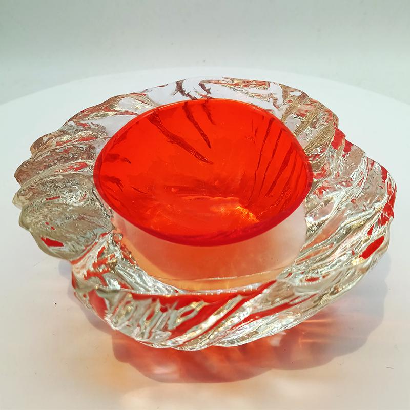 1960s Big Geode - Ashtray or Catch-all in Murano Glass Hand-made by Flavio Poli for Seguso. Made in Italy