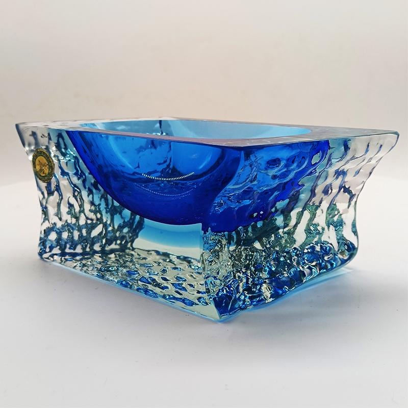 1960s Ashtray or Catch-all in Hand-worked Murano Glass by Flavio Poli for Seguso. Made in Italy