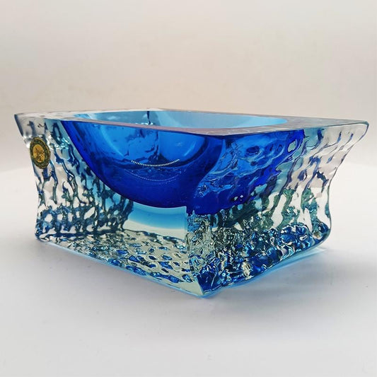 1960s Ashtray or Catch-all in Hand-worked Murano Glass by Flavio Poli for Seguso. Made in Italy