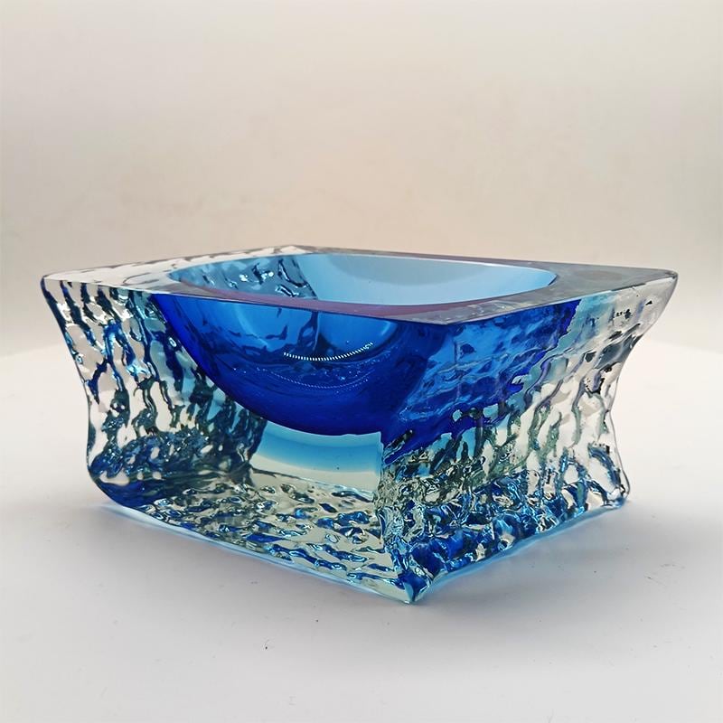 1960s Ashtray or Catch-all in Hand-worked Murano Glass by Flavio Poli for Seguso. Made in Italy