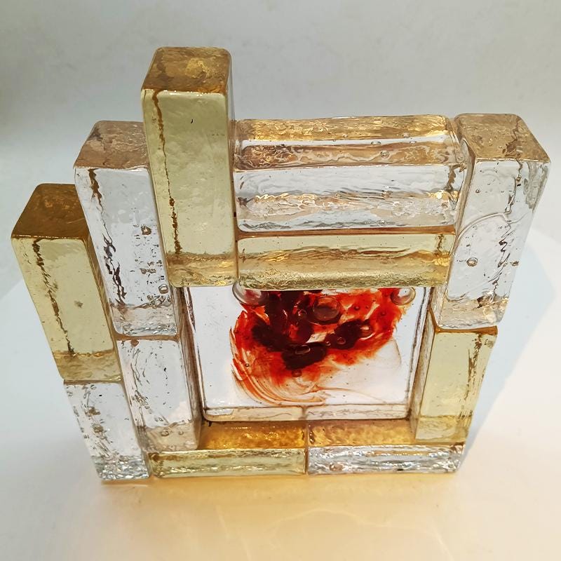 1950s Rare Big Ashtray / Sculpture in Hand Blown Artistic Murano Glass attributed to Toni Zuccheri.