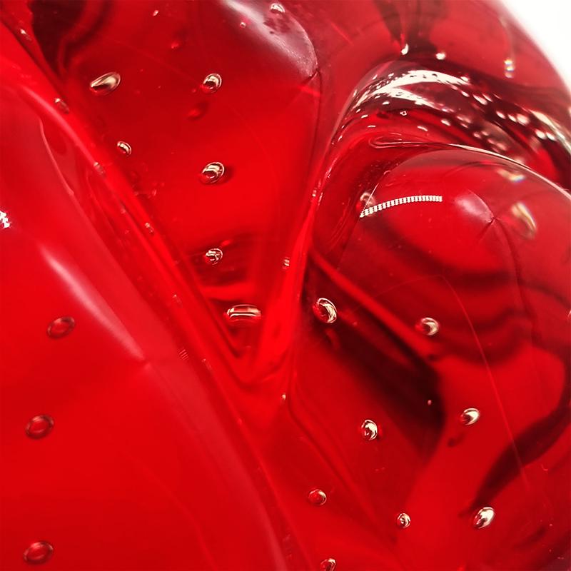 1960s Ashtray or Catch-all in Murano Glass with Air Bubbles.