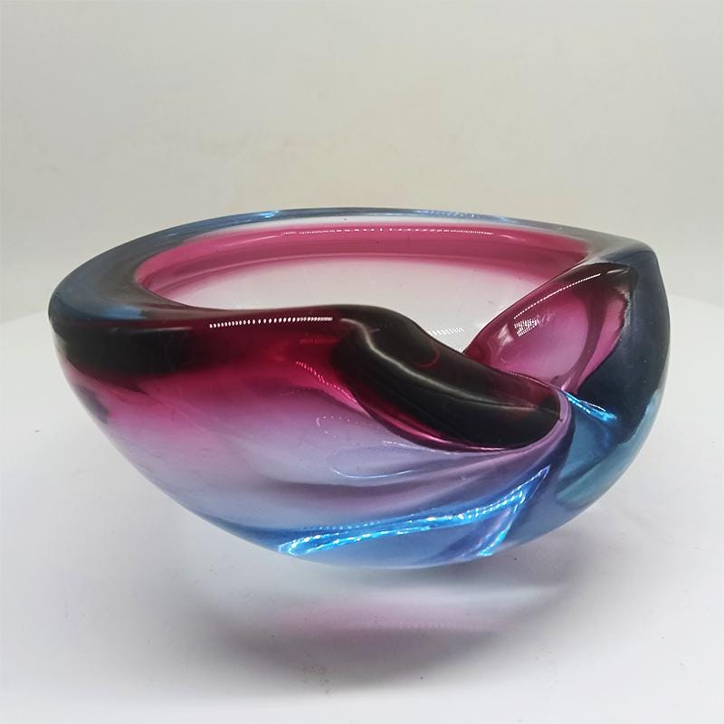1960s Ashtray or Catch-all in Murano Glass by Flavio Poli for Seguso. 15,5 cm. Made in Italy.