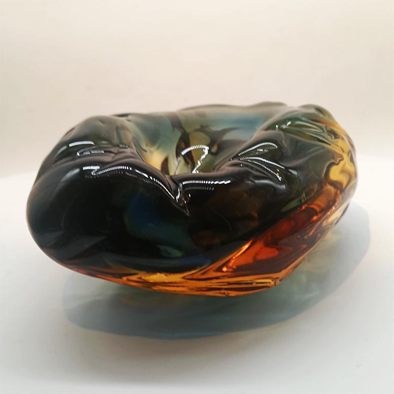 1950s Big Ashtray completely Hand-Blown and Handcrafted in Murano Glass, Made in Italy - 18 cm.