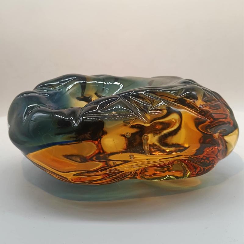1950s Big Ashtray completely Hand-Blown and Handcrafted in Murano Glass, Made in Italy - 18 cm.